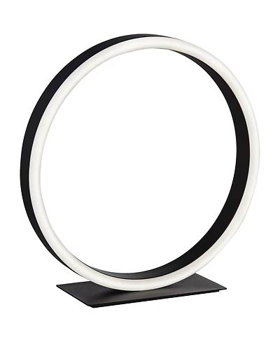 Possini Euro Avante Looped Ring 10" High Small Modern Accent Table Lamp Led Metal Single Shade Living Room Bedroom