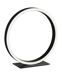 Possini Euro Avante Looped Ring 10" High Small Modern Accent Table Lamp Led Metal Single Shade Living Room Bedroom