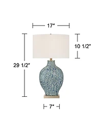 Possini Euro Design Victoria 29 1/2" Tall Modern End 3-Way Table Lamp / Finish Ceramic Single Living Room