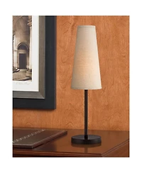 360 Lighting Modern Table Lamps 26" High Set of 2 Dark Espresso Bronze Metal Off Linen Cone Shade for Bedroom Living Room House Home Nightstand
