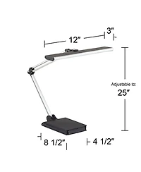 360 Lighting Flynn 25" High Modern Desk Lamps Set of 2 Usb Port Adjustable Led Metal Home Office Living Room Charging
