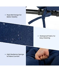 Sugift Outdoor Lounge Chaise Cushion with String Ties for Garden Poolside