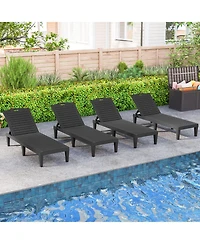 Sugift Outdoor Pp Chaise Lounge Chairs Set of 2 with 4-Position Adjustable Backrests