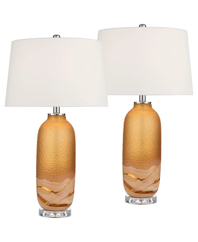 Possini Euro Design Possini Euro Lapis 28 1/4"H Glass Table Lamp Set with Dimmer