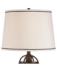 Franklin Iron Works Hugh 26" Tall Rustic Farmhouse Lantern Table Lamps with Led Nightlights, Set of 2