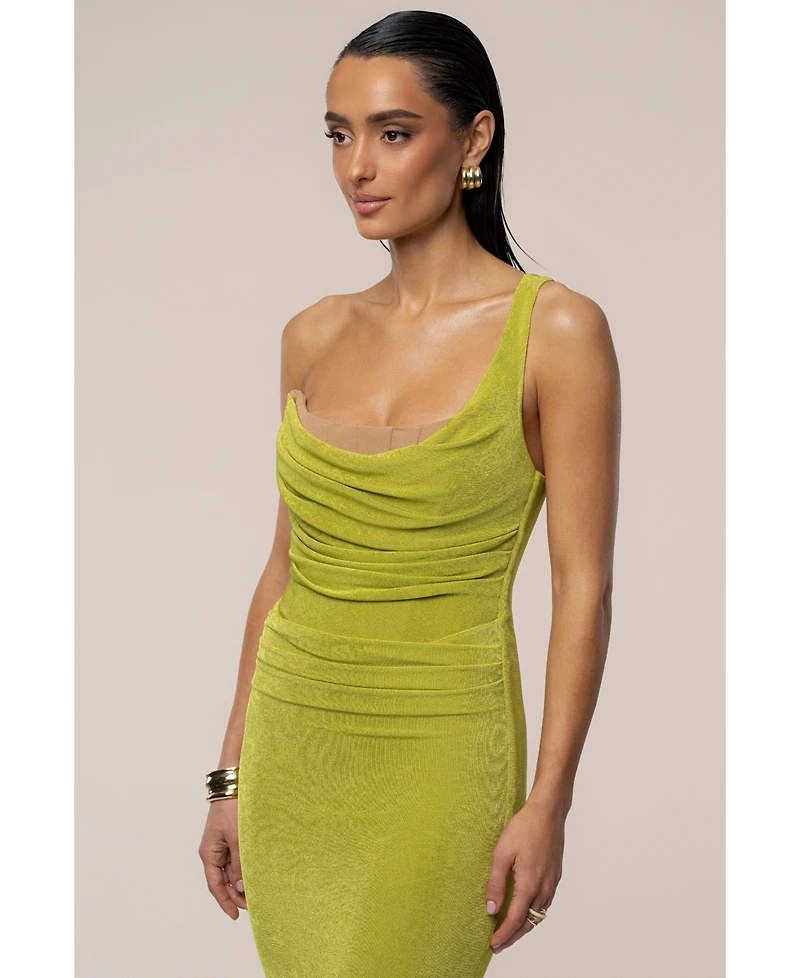 Jluxlabel Women's Slinky Krishna One Shoulder Maxi Dress