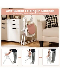 Gymax Toddler Foldable High Chair Easy Clean Compact Highchair w/ Removable Adjustable Tray