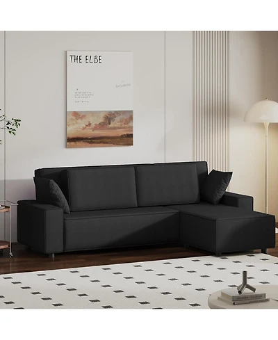 gaomon 96" Oversized Corduroy Sectional Sofa, L-Shaped Couch with Chaise for Living Room