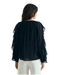 Scalpers Women's Ruffled Cotton Blouse