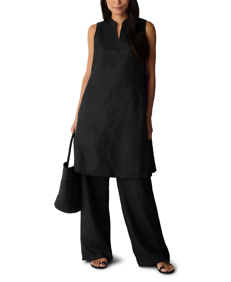 Eileen Fisher Women's Sleeveless Split Collar Dress