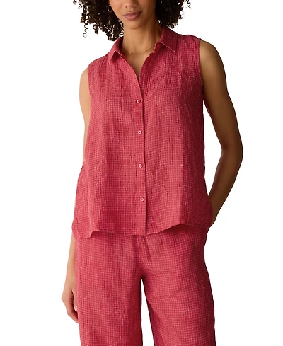 Eileen Fisher Women's Sleeveless Collared Shirt