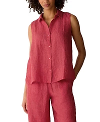 Eileen Fisher Women's Sleeveless Collared Shirt
