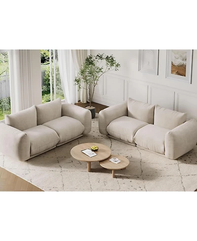 gaomon Modular Sofa Set, Chenille Sectional Couch with 2 Loveseats