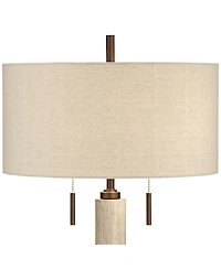 Franklin Iron Works Mid-Century Modern Table Lamp with Usb Charging Port 28.5" Tall