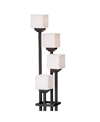 Franklin Iron Works Rustic Farmhouse Torchiere Floor Lamp with Usb Charging Port 4-Light 72 1/2" Tall
