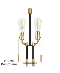 Franklin Iron Works Stefano 30 1/4" High 2-Light Pull Chain Usb Table Lamp