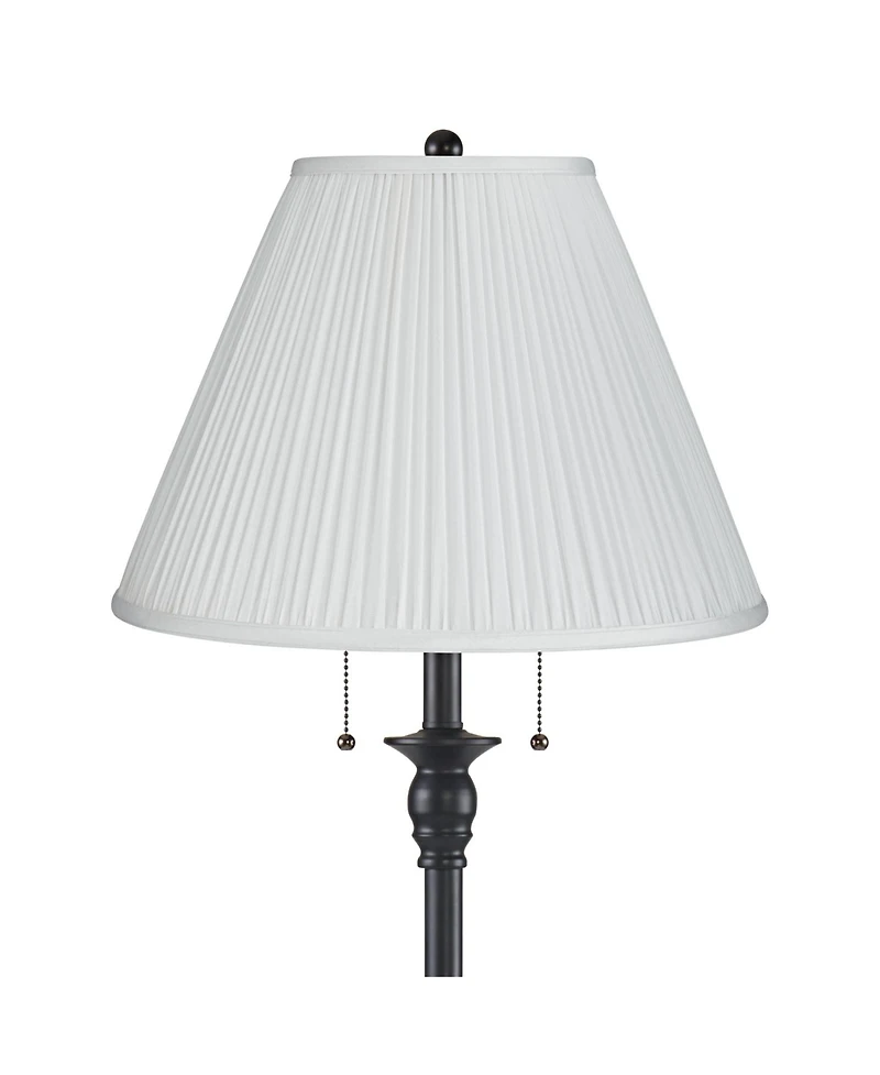 360 Lighting Dyna Traditional 58" Tall 2-Light Standing Floor Lamp Skinny Pole Pull Chain