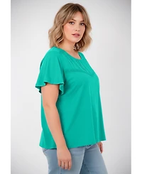 Avenue Women's Knit Lace Yoke Tee