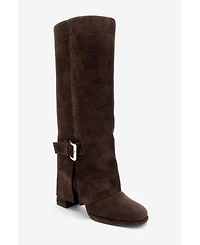 Forever & Always Shoes Women's Lojo Leather Block Heel Boot