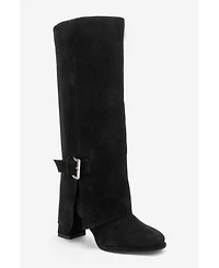 Forever & Always Shoes Women's Lojo Leather Block Heel Boot