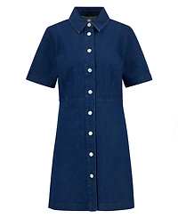 Barbour Women's Maia Pointed-Collar Mini Denim Dress