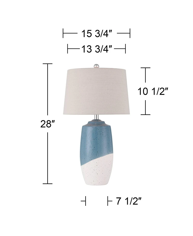 360 Lighting Aegean 28" Tall Coastal Modern Table Lamps Set of 2 Ceramic Shade Living Room Bedroom Bedside