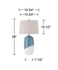 360 Lighting Aegean 28" Tall Coastal Modern Table Lamps Set of 2 Ceramic Shade Living Room Bedroom Bedside