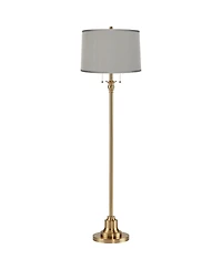 360 Lighting Dyna Traditional 58" Tall Standing Floor Lamp Skinny Pole Pull Chain Antique Brass Finish Faux
