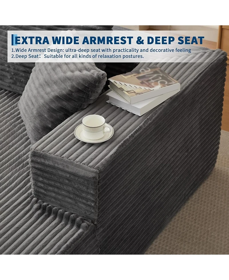 gaomon 106" Cloud Sectional Sofa with Chaise, Memory Foam Modular Couch, Right Facing, No Assembly