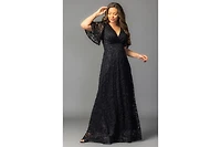 Kiyonna Women's Luminous Sequin Lace Evening Gown with Pockets