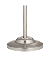 360 Lighting Abba Modern Floor Lamp Standing 66" Tall Brushed Nickel Metal Satin Tapered Drum Shade for Living Room Bedroom Office House