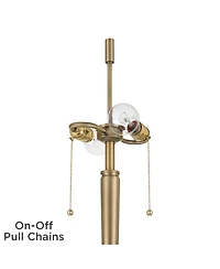 Possini Euro Design Brandi 27 1/2" Tall Modern Table Lamp Pull Chain Gold Brass Finish Metal Marble Single Living Room Bedroom