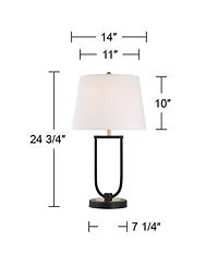 360 Lighting Pellana 24 3/4" High Brass Usb Table Lamp