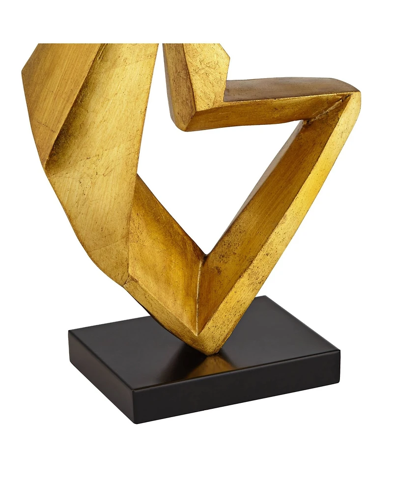 Possini Euro Design Zeus 29 1/2" Tall Modern Glam End Table Lamp Sculptural Gold Leaf Finish Living Room Bedroom Bedside Shade