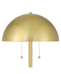 Possini Euro Design Medbury Mid Century Modern 61 1/2" Tall Standing Floor Lamp Pull Chain Gold Metal Brass Finish Dome Shade