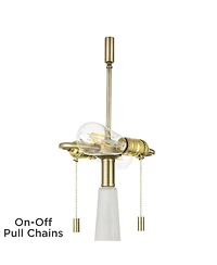 Possini Euro Design Regina 33" Tall Large Modern End Table Lamp 2-Light Pull Chain Finish Glass Single Living Room Bedroom