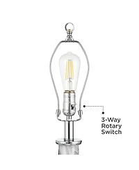 Possini Euro Design Marisa 27 1/2" Tall Modern 3-Way Table Lamp Swirl Finish Art Glass Single Shade Living Room Bedroom