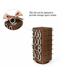 Yigii 3 Tier Wooden Rotating Bracelet Holder Display Stand 42 Hooks