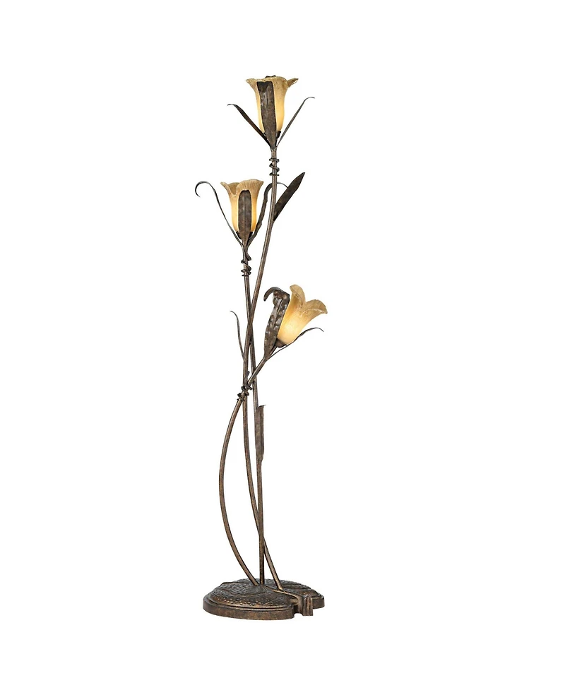 Franklin Iron Works Intertwined Lilies Rustic Farmhouse 68 1/4" Tall Floor Lamp Smart Socket