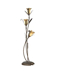Franklin Iron Works Intertwined Lilies Rustic Farmhouse 68 1/4" Tall Floor Lamp Smart Socket