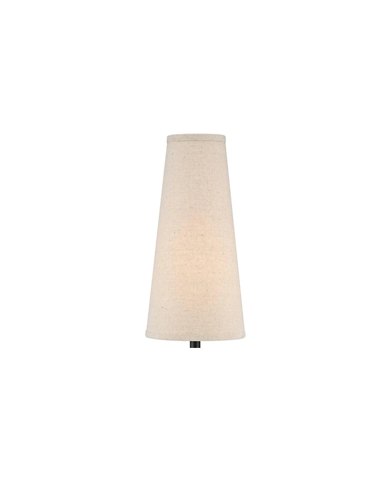 360 Lighting Modern Table Lamp 26" High Espresso Metal Linen Cone Shade for Bedroom Living Room Home Bedside Nightstand Office