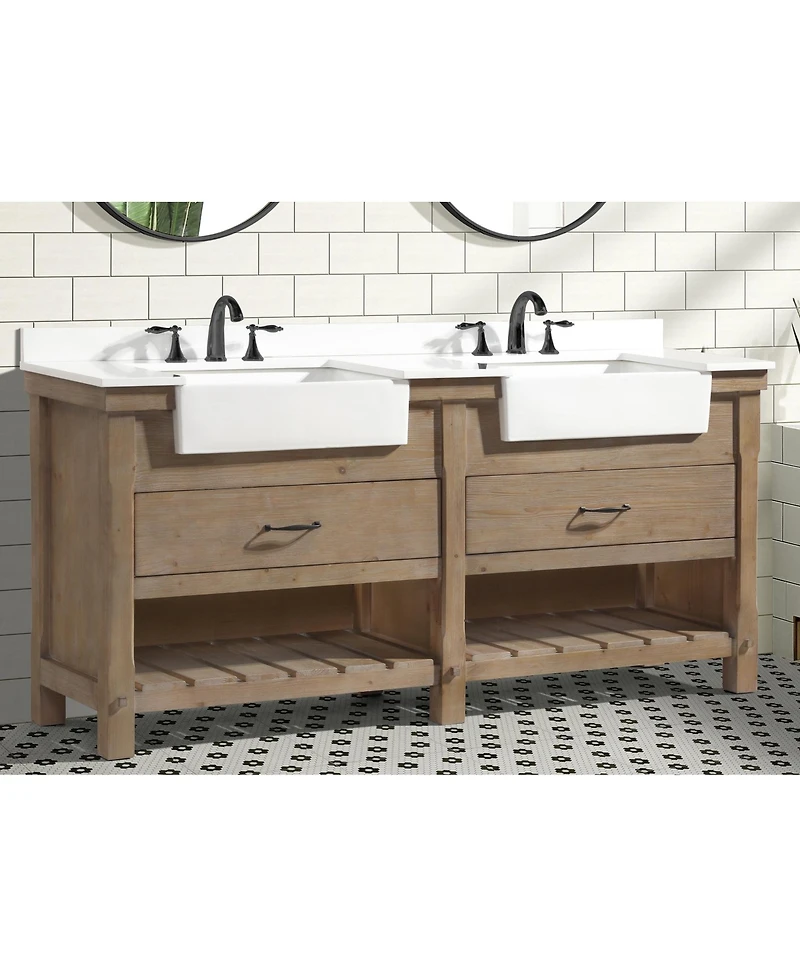 Ari Bath Marina 72" Bathroom Vanity Weathered Fir