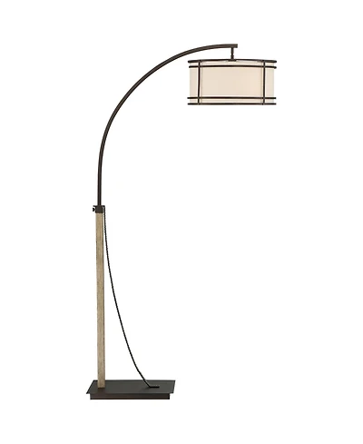 Franklin Iron Works Industrial Rustic Farmhouse Arc Floor Lamp with Usb 71 1/2" Tall