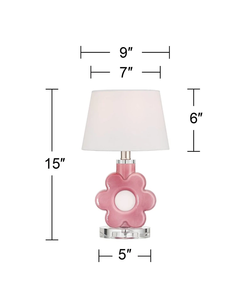 360 Lighting Stuart High Glass Flower Accent Table Lamp
