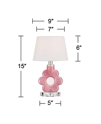 360 Lighting Stuart High Glass Flower Accent Table Lamp