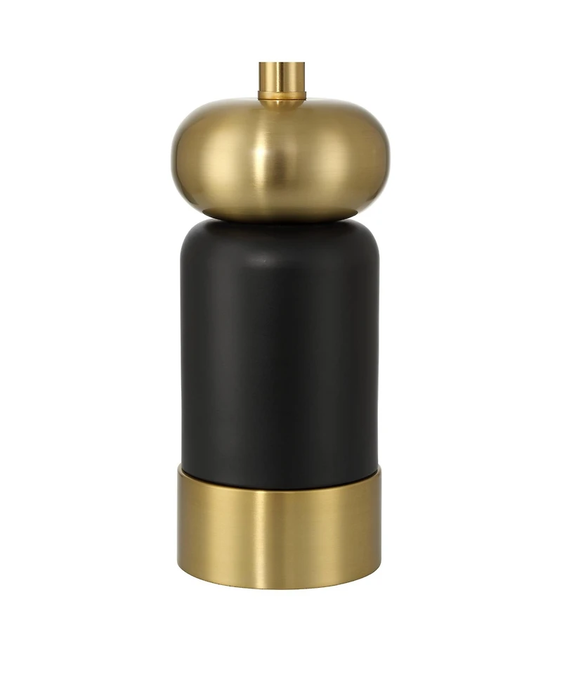 360 Lighting Anthem 19" High Small Modern Accent Table Lamps Set of 2 Brass Finish Metal Shade Living Room Bedroom