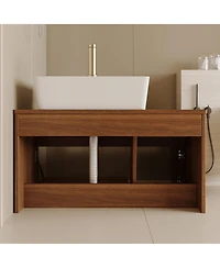 Busdays 31.5 Inches Floating Single Small Bathroom Vanity with Sink