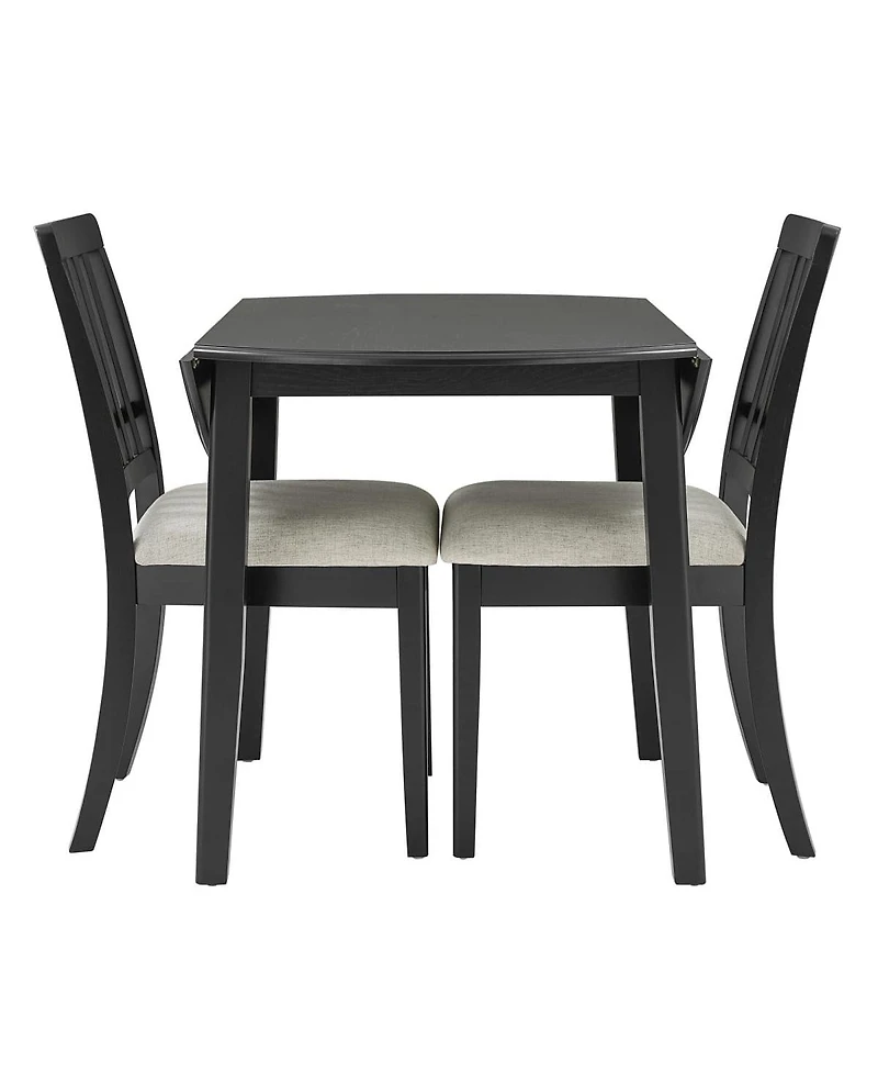 Maison Boucle 3-Piece Folding Round Dining Table Set, 2-Chair Kitchen Nook Set