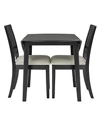 Maison Boucle 3-Piece Folding Round Dining Table Set, 2-Chair Kitchen Nook Set