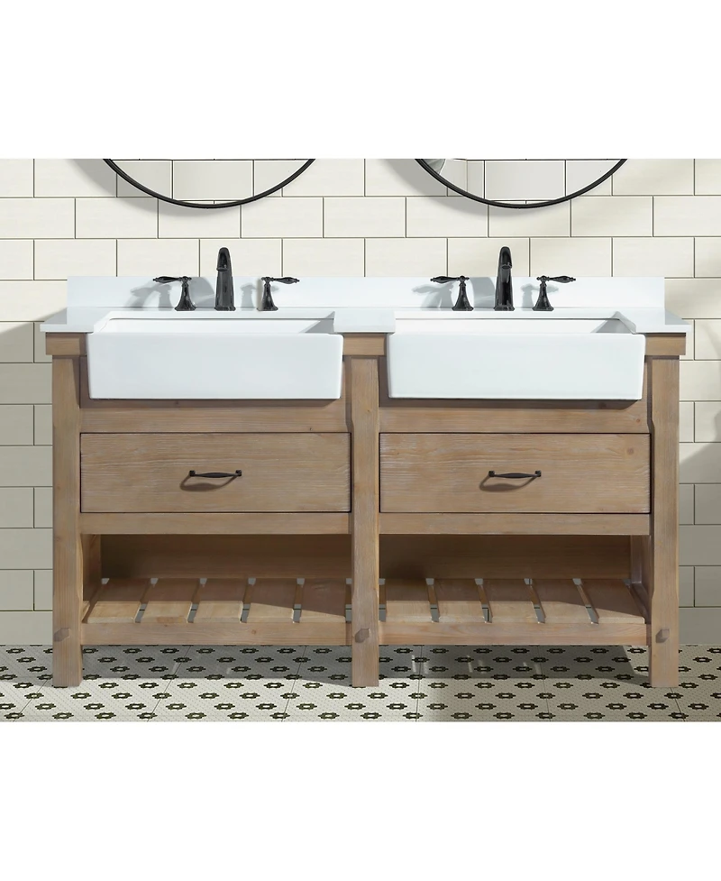 Ari Bath Marina 60" Bathroom Vanity Weathered Fir